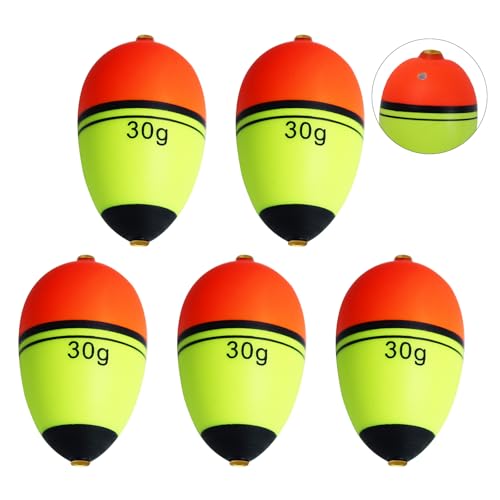 CWSDXM Slip Bobbers Float, EVA Fishing Floats and Bobbers with Hole for Crappie, Walleye, Panfish & Bass, Adjustable Sliding Bobbers with Floatage from 0.35oz to 4.23oz (30g Floatage-5PCS) - image 1