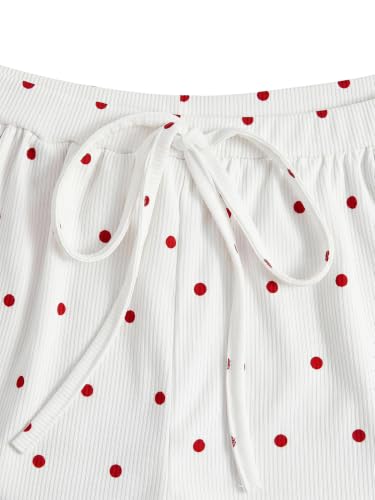 Image of MakeMeChic Women's Pajama Bottoms Floral Print Tie Front Micro Short Side Slit Summer Lounge Shorts