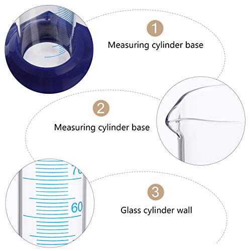 ULTECHNOVO Conjunto de Cilindros Graduados de Vidro 4 Unidades Cilindros de MediÃ§Ã£o Graduados de 1