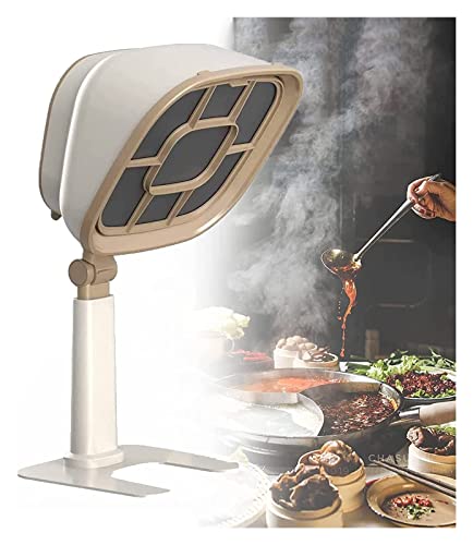 Desktop Cooker Hood, 66 ° Angle Adjustable, 6-Segment Height Adjustment, Easy To Clean, 3200 RPM Range ​Hood for Home, Kitchen, Hot Pot, BBQ (Color : White)
