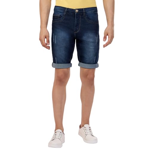 Image of BEEVEE Mens Denim Lycra RAW Fixed Waist 3 /4th Short.