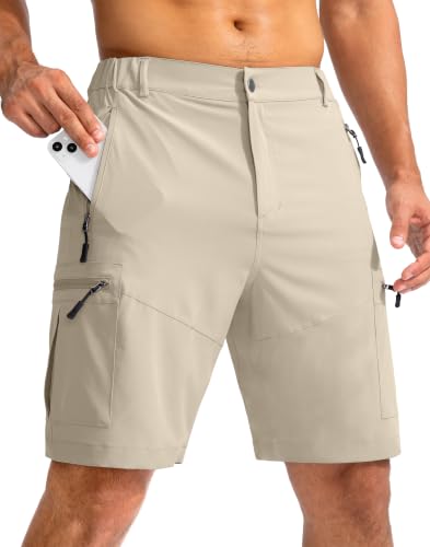 Pudolla Men's Hiking Cargo Shorts 9' Lightweight...
