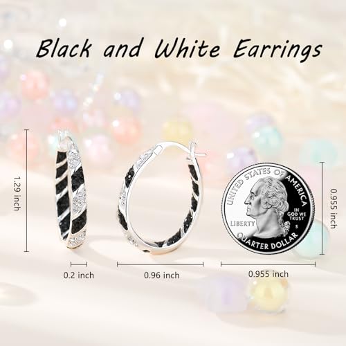 MUYUU Crystal Hoop Earrings for Women, Sparkly Earrings Inside Out Oval Hoop Earrings For Women Fashion Jewelry Gift4