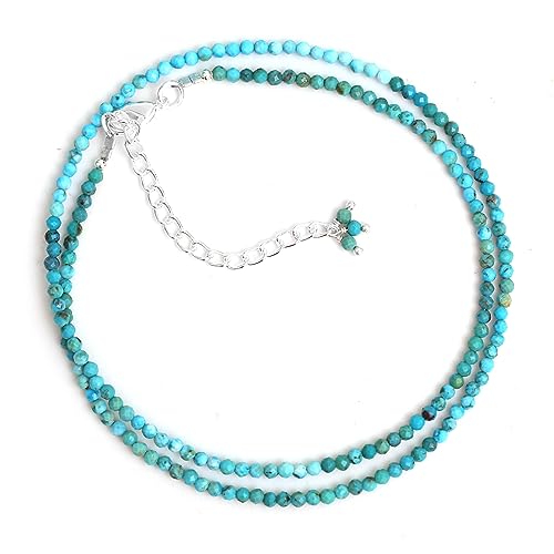 Gempires Natural Necklace, Faceted Beads, Energy Healing Crystals, Silver Plated Chain, Birthday, Gift for Her, Gemstone Jewelry 18 inch AA+ Quality2