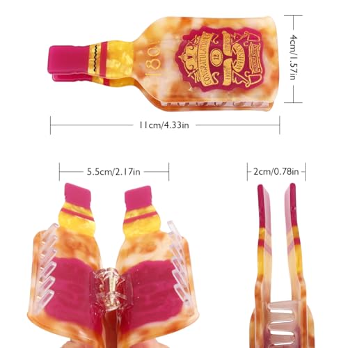 Whiskey Champagne Hair Claw Clip Congratulations Blended Scotch Acetate Hair Claw for Women Gift