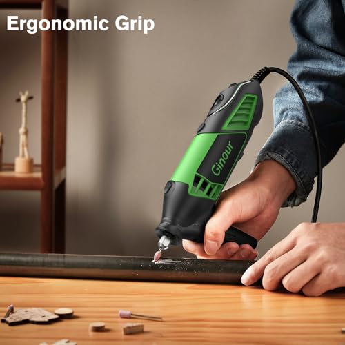Ginour Rotary Tool Kit 200W Rotary Multi Tool 6 Variable Speed 8000-35000RPM with Keyless Chuck and Flex Shaft, 135pcs Accessories Set for DIY Craft, Engraving, Cutting, Sanding, Polishing 7 Ginour Rotary Tool Kit 200W Rotary Multi Tool 6 Variable Speed 8000-35000RPM with Keyless Chuck and Flex Shaft, 135pcs Accessories Set for DIY Craft, Engraving, Cutting, Sanding, Polishing - Image 7
