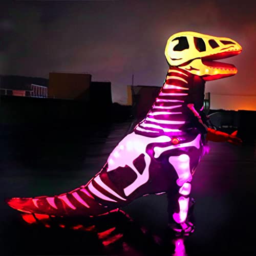 Disfraz inflable de dinosaurio para niños con luces LED