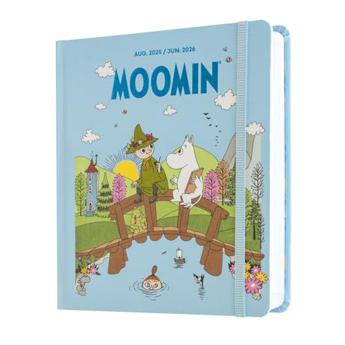 Grupo Erik: Diario Moomin 2025 2026 - Diario scuola 2025 2026 con copertina rigida, 11 mesi, 16 x 14 cm, Diario scolastico 2025-2026, Agenda Moomin 2025 2026