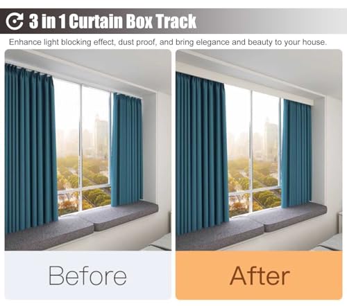 Cantonnière de rideau de fenêtre en aluminium, tringle droite de plafond grise 160cm