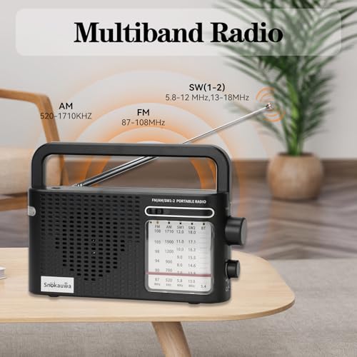 Radio portátil AM FM SW con Bluetooth y linterna miniatura 3
