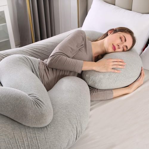 Image of Safe Multifunctional Microfiber U Shaped Pregnancy Pillow /Maternity Pillow. (Grey-C-2)