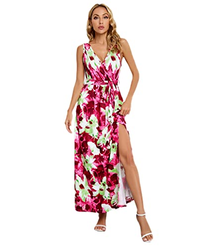 Robe longue sans manches avec col en V pour femme en taille M