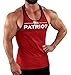 Stringer Tank Top in Red with Black Trim and White Patriot Design