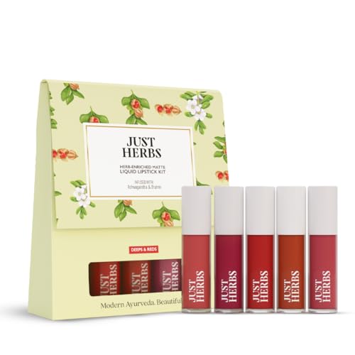 Just Herbs Herb Enriched Matte Liquid Lipstick | Set of 5 | Liqui...