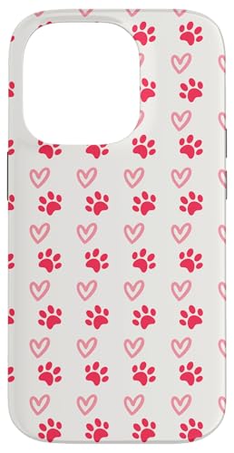 Paw and Heart Pattern ? Fun Pink Design for Dog and Cat Moms X}zP[X iPhone 14 Pro p