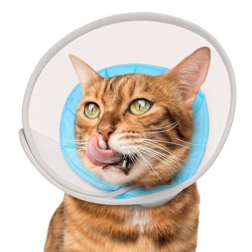 Supet Weicher Halskrause Katze: Bequemer, wasserdichter Netz-Erholungskegel nach Operationen, um Lecken und Kratzen zu verhindern, Alternative zum...