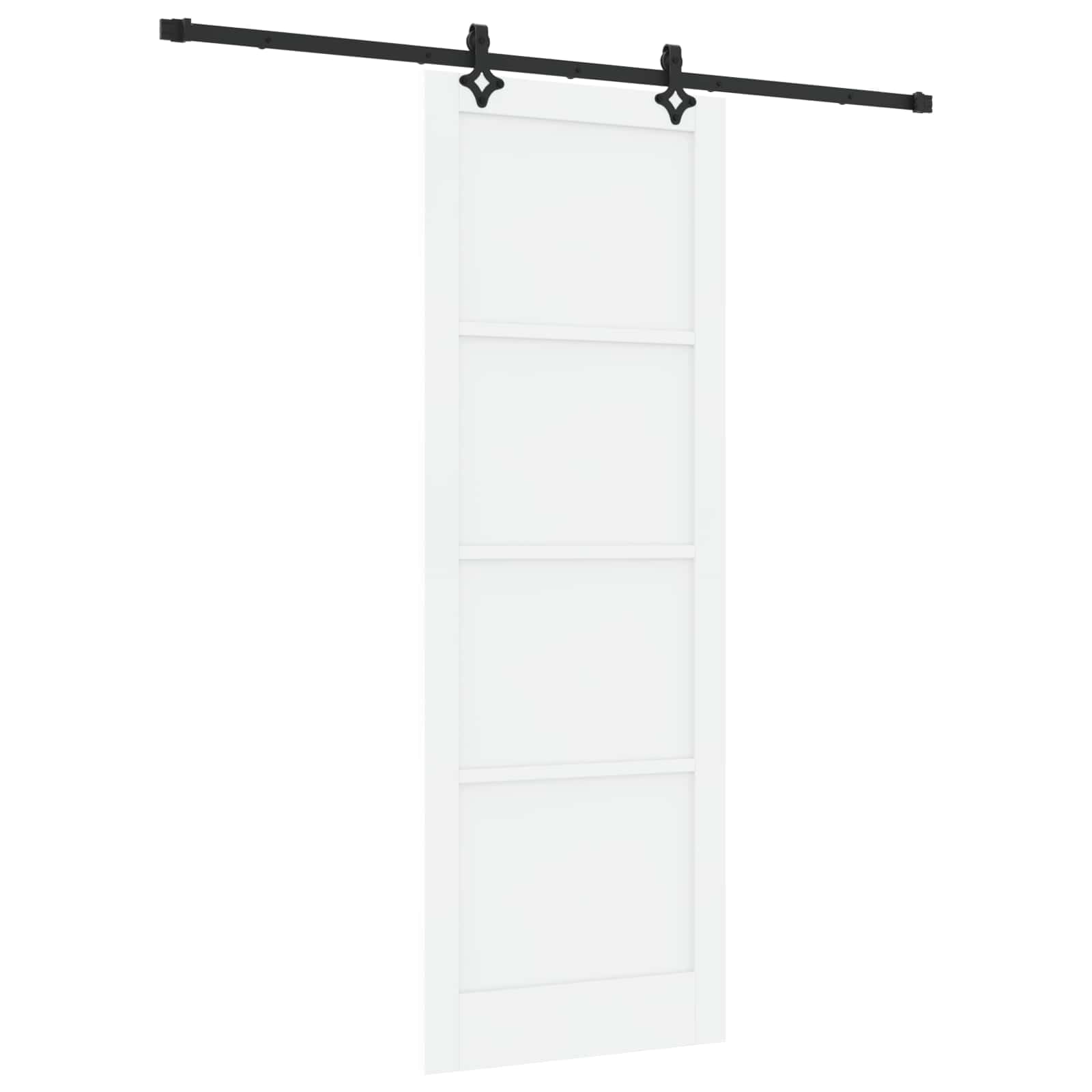 Vidaxl White Sliding Door Orkdal 83 X 232 Cm Solid Pine Wood, Elegant Living Room Door, Rectangular Sliding Entry, Pine Wood Finish, Steel Reinforced, Quiet Smooth Slide Hardware