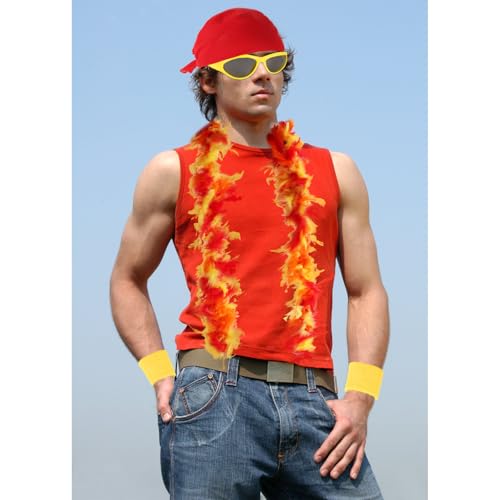 Kyson 5 Pcs Halloween Costume Accessories Kit Includes Feather Boa Fake Beard Bandana Wristbands Sunglasses for Cosplay Party — view 5