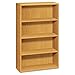 HON 10754CC 10700 Series Wood Bookcase, Four Shelf, 36w x 13 1/8d x 57 1/8h, Harvest