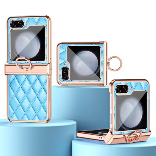 Protection Galaxy Z Flip 4 en cuir bleu pour les appels en déplacement