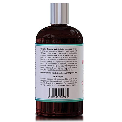 Anti-Cellulite Massage Oil Reduces Cellulite And Stretch Marks Tighten & Moisturize Skin. Premium Organic Massage Oil #TOP2
