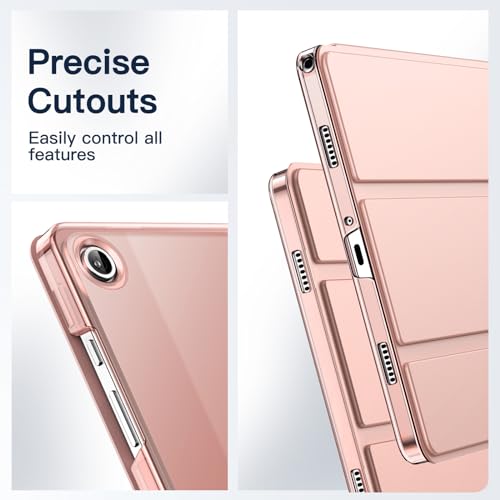 Image of JETech Cover Case for Samsung Galaxy Tab A9+ / A9 Plus 11-Inch 2023, Slim Translucent Back Tri-Fold Folio Stand Protective Tablet Cover, Auto Wake /Sleep (Rose Gold)