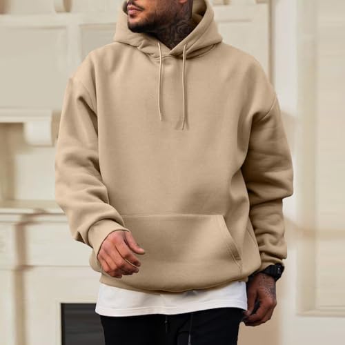 Men's and Women's Cotton Pullover Hoodie - Drawstring Hood, Long Sleeve Casual Sweatshirt