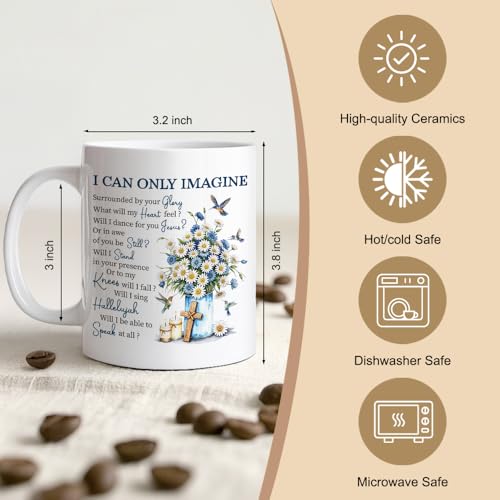 Taza cerámica blanca de 11 oz con diseño doble miniatura 2