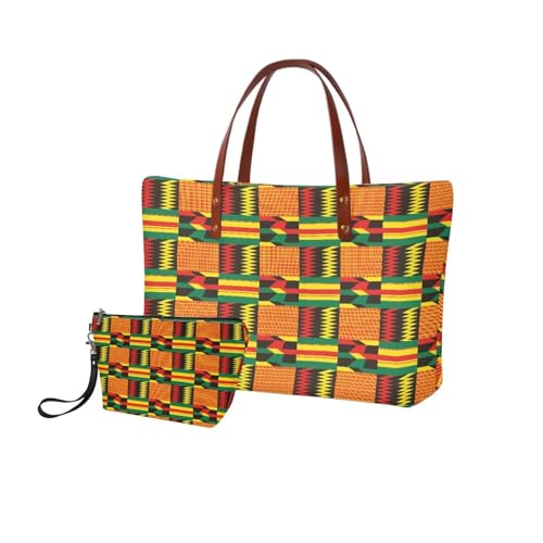 Image of 2PCS Tote Bag for Women Top Handle Purse with Wallet, Hobo Bag Tote Shoulder Bag with PU Cosmetic Bag