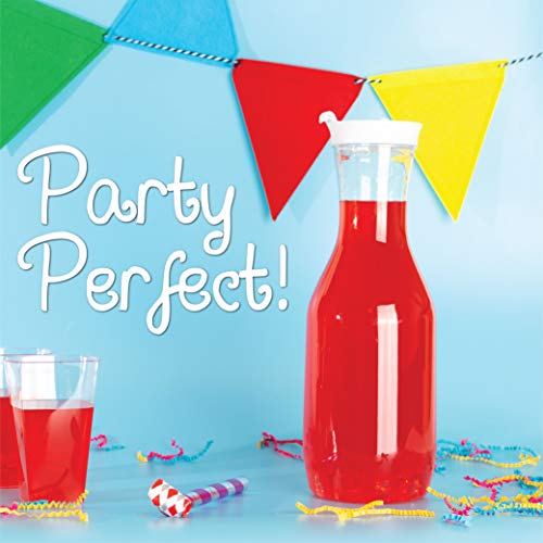 Plasticpro Clear Plastic Premium Water Or Beverage Pitchers Heavy Duty Beverage Containers With Lids For Restaurants, Party's, Or Schools 50 Ounce Jugs Pack Of 2 #TOP3