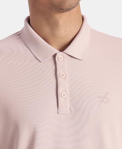 Image of Jockey AM38 Men's Microfiber Fabric Solid Half Sleeve Polo T-Shirt with StayDry & StayFresh Technology