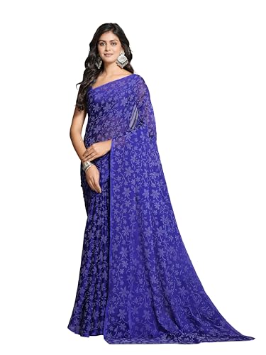 Image of Garden Vareli Lock Chiffon Floral Saree