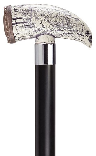 Canes - Seven Seas Simulated Scrimshaw Whale Tooth Walking Stick