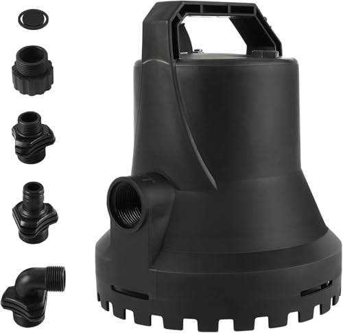 HOCANFLO Bomba de agua sumergible de 400 W, 8000 l/h, para estanques de jardín, piscinas y sótanos, con encendido/apagado automático