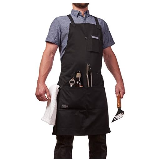 Hudson Durable Goods - Professional Grade Chef Apron - Black - 100% Cotton