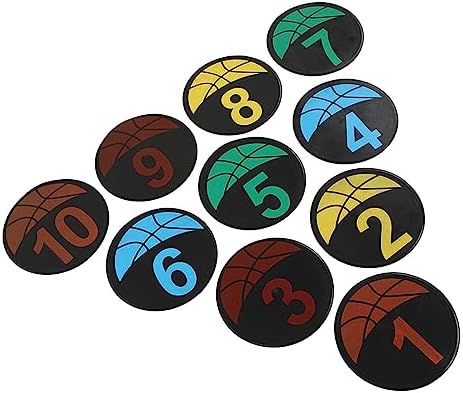 Dioche Flat Cones Spot Markers Set of 10 Numbered 1 10 for Soccer Basketball Speed Training Bright PVC Floor Markers for Sports Classroom Party Activities — view 3