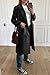 Cicy Bell Womens Open Front Pea Coats Classic Lapel Long Trench Coats Loose Fall Winter Outwear with Pockets