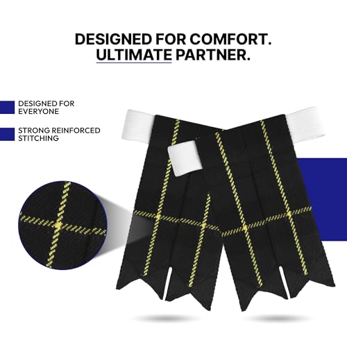 Image of Scottish Tartan Kilt Flashes with Elastic Adjusters