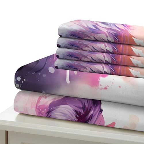Housse de couette loup 3D single 135x200 parure lit microfibre