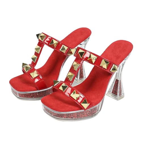 Sandales à talons hauts bout carré de 4,7 pouces pour femme
