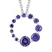 Simulated Tanzanite 925 Sterling Silver Gift Pendant Necklace with Stainless Steel Chain 3.1 cttw Size 20"
