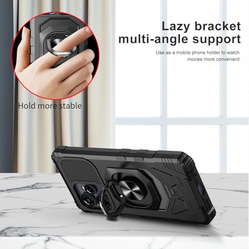 Coque BLU View Speed Ultra 5G Eaglecell antichoc avec anneau support noir - 4