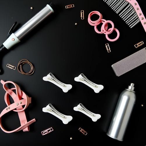 4 Piezas Clips para el Cabello Forma de hueso de perro Blanco Galyacht miniatura 5