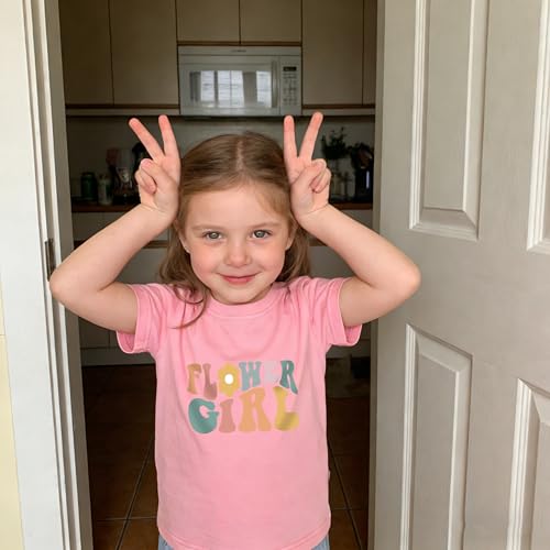 Image of Kids Short Sleeve Tees Toddler Crewneck T-Shirts Boys Girls Dino Raccoon Excavator Silly Goose Flower Girl Tops 2-7 Years