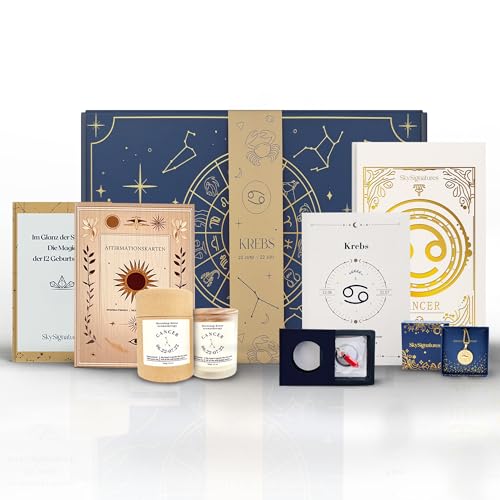 Juego de regalo para mujer con signo del zodiaco, caja de astrología con vela perfumada, diario, colgante de piedra natal, tarjetas de afirmación y cadena del signo del zodiaco – Mediación