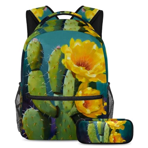 Cartable pour adolescents grand format sac à dos de jour avec trousse jaune