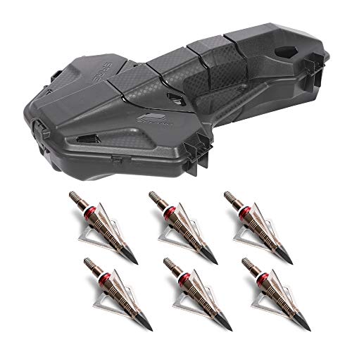 Plano Spire Hard Crossbow Case with Protective Foam Interior and 6 NAP Broadheads