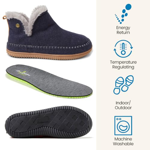 Image of Dearfoams Men's Memory Foam Indoor House Slippers Brixen Ankle Boot House Shoes - Gifts for Men