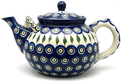 Polish Pottery Teapot - 1 3/4 qt. - Peacock