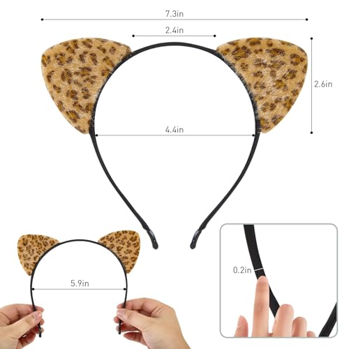 Image of FANYITY Leopard Ears Headband, Cheetah Ears, Animal Ears for Girls & Women Halloween Costume Cosplay or Party Decoration (Leopard Ears)